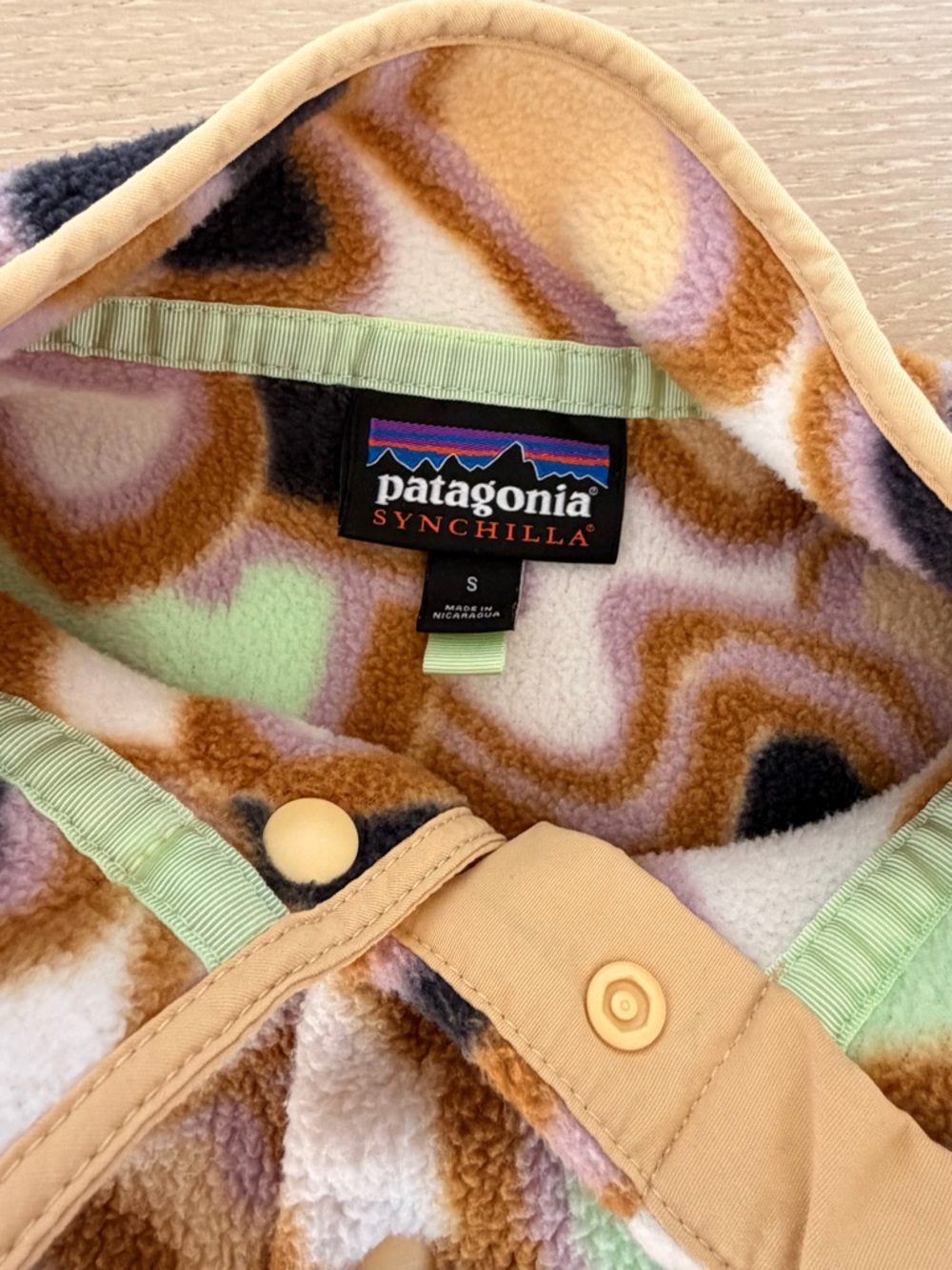 Patagonia Synchilla Fleece Pullover - Tan, Green, Purple, Brown - Picture 4 of 4